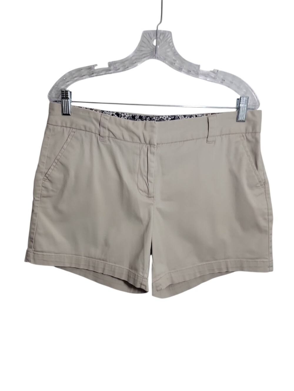 Land N Sea women’s light tan khaki chino casual mid rise shorts size 8